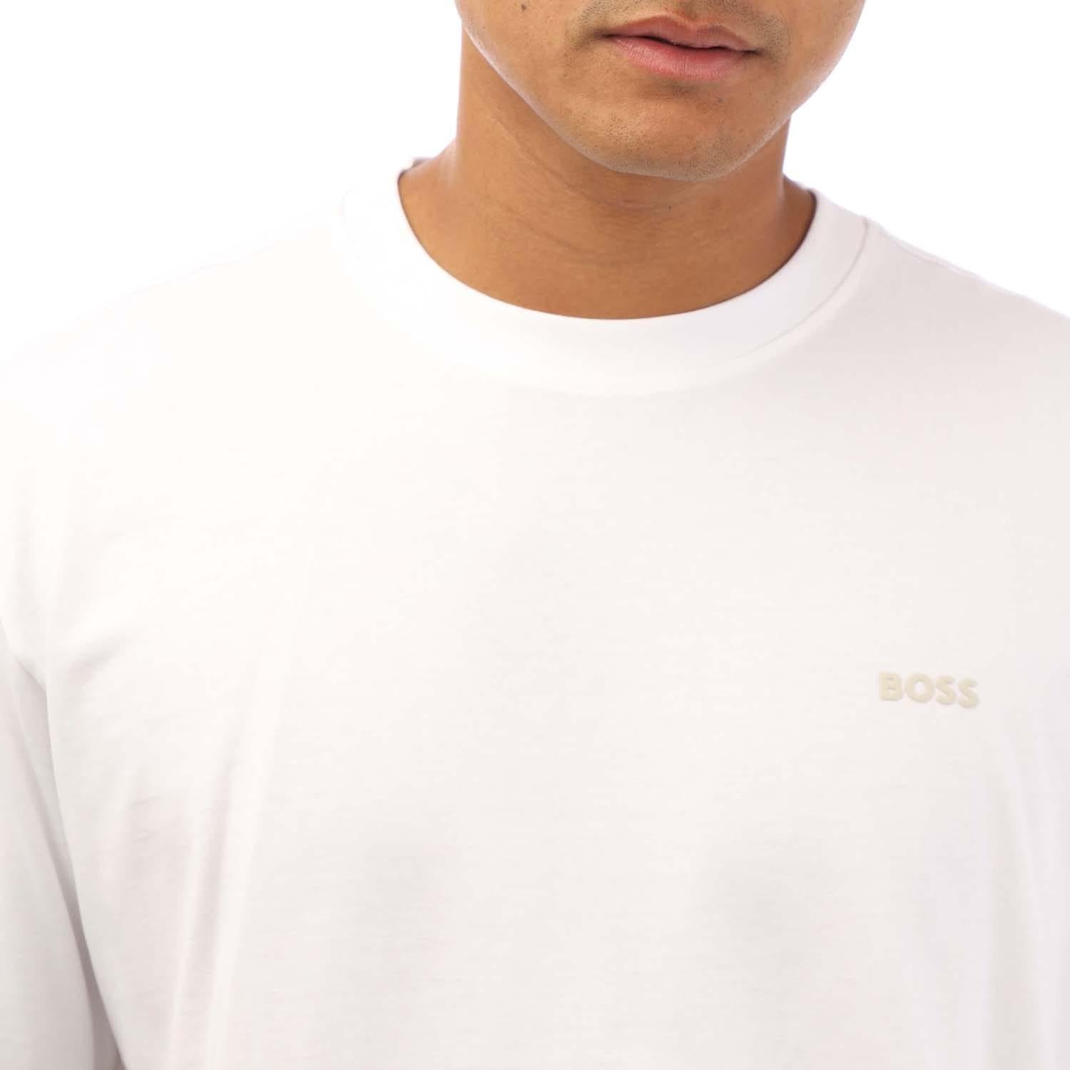 White - Side - Boss Mens Seasonal Back Print T-Shirt