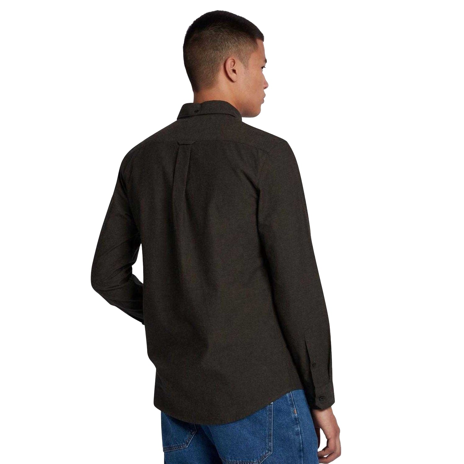 Green - Back - Farah Mens Steen Slim Shirt