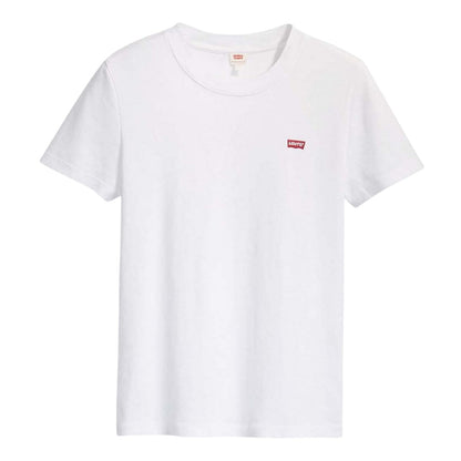 White - Front - Levis Womens-Ladies Baby Ribbed Short-Sleeved T-Shirt