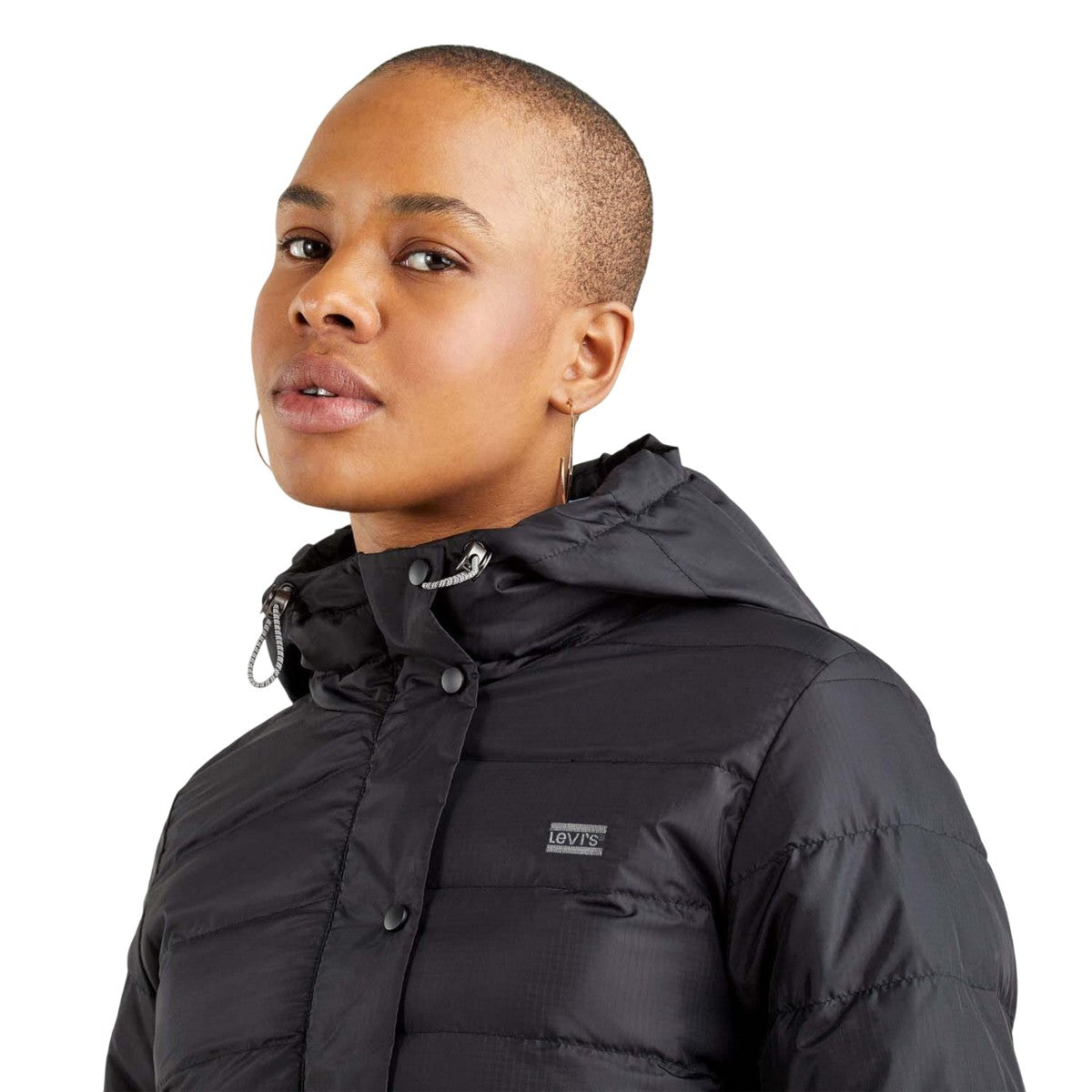 Black - Side - Levis Womens-Ladies Edie Packable Padded Jacket
