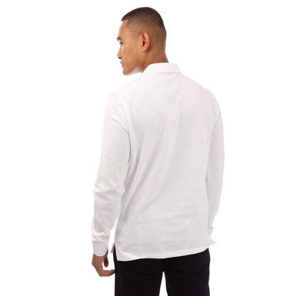 White - Back - Hugo Mens Deresolo222 Long-Sleeved Polo Shirt