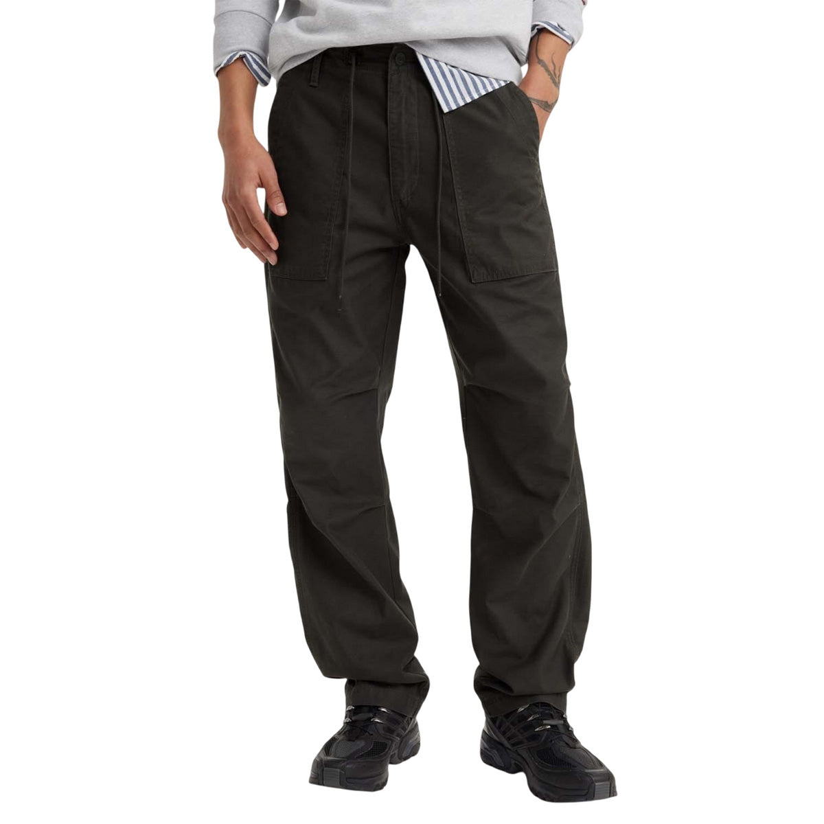 Black - Front - Levis Mens Surplus Straight Leg Loose Trousers