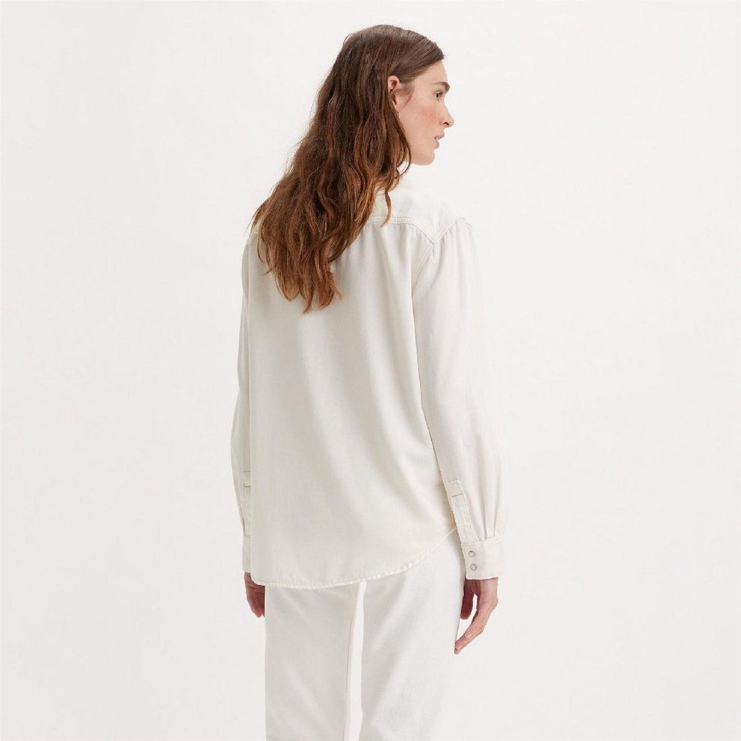 White - Side - Levis Womens-Ladies Teodora Denim Lightweight Shirt