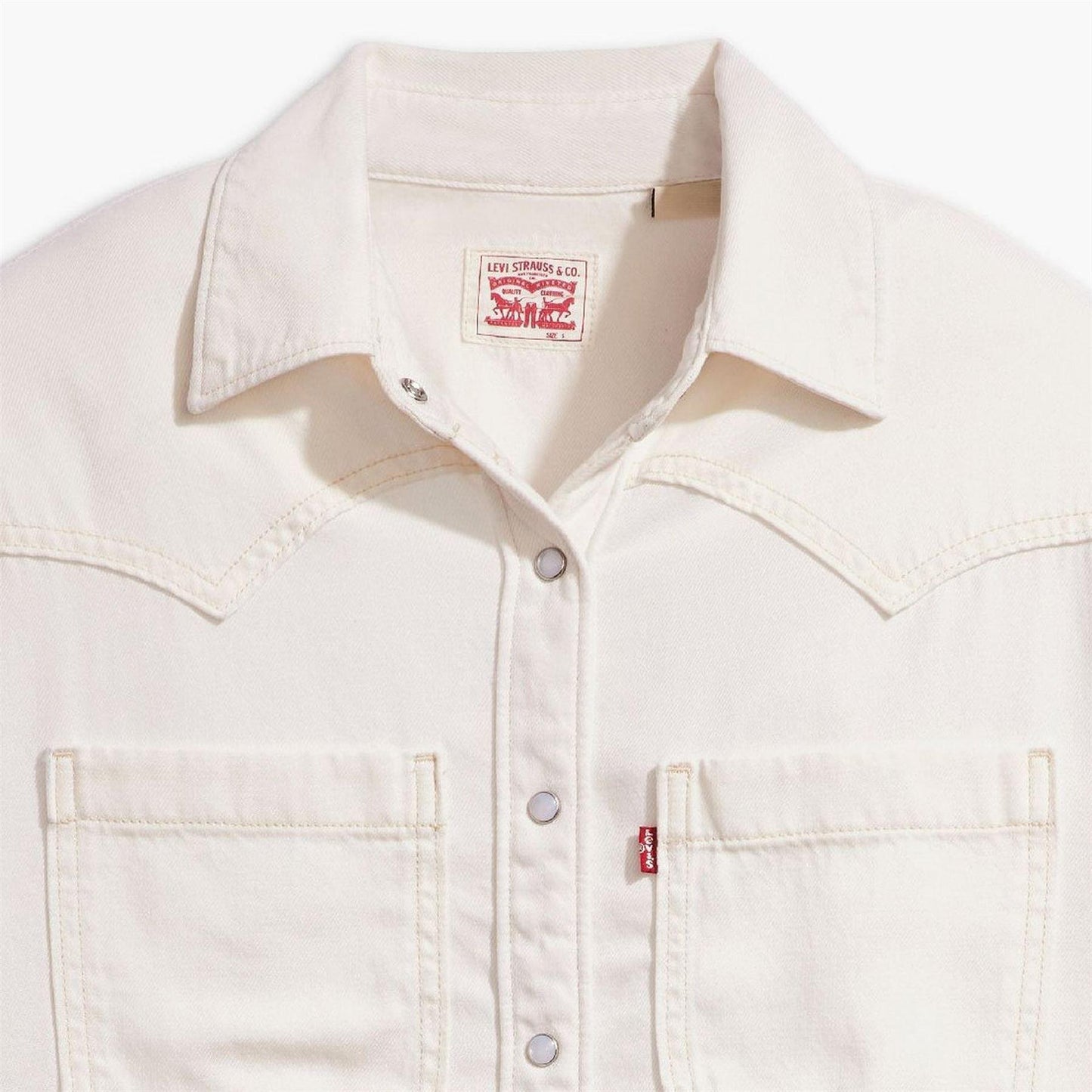 White - Lifestyle - Levis Womens-Ladies Teodora Denim Lightweight Shirt