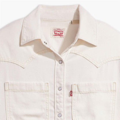 White - Lifestyle - Levis Womens-Ladies Teodora Denim Lightweight Shirt