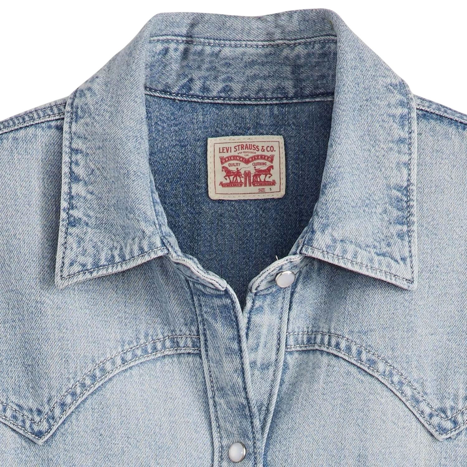 Light Blue - Side - Levis Womens-Ladies Teodora Denim Lightweight Shirt