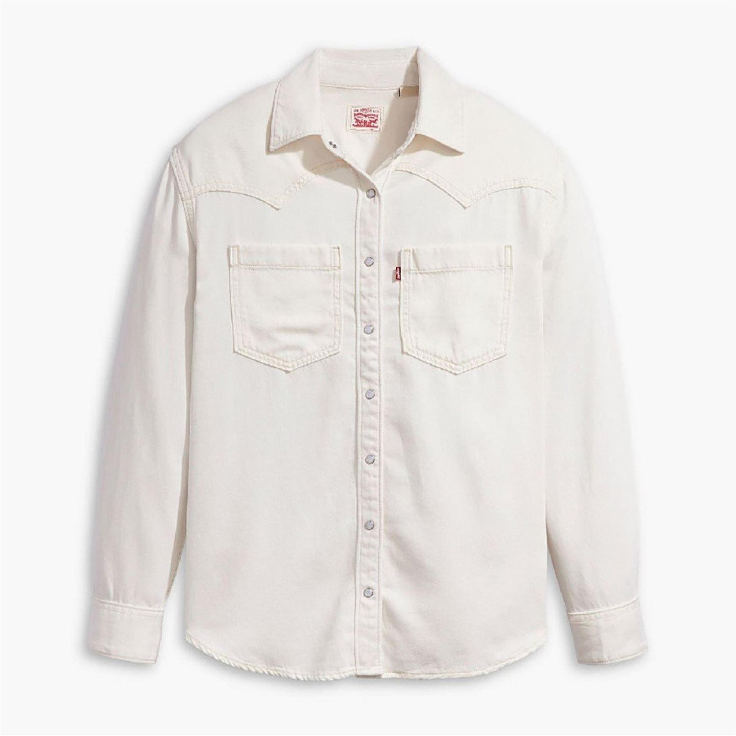 White - Front - Levis Womens-Ladies Teodora Denim Lightweight Shirt
