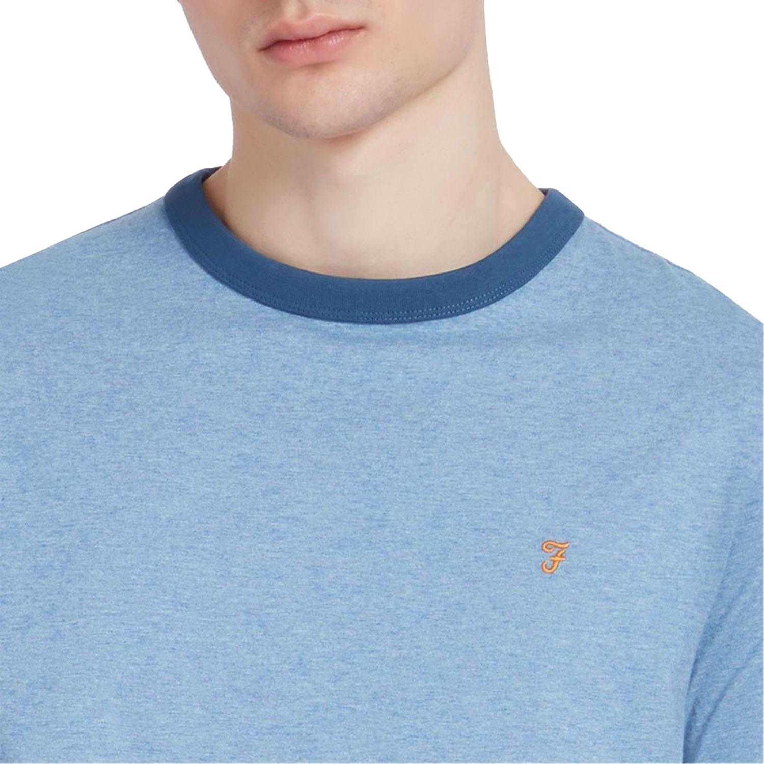 Blue - Side - Farah Mens Groves Ringer T-Shirt