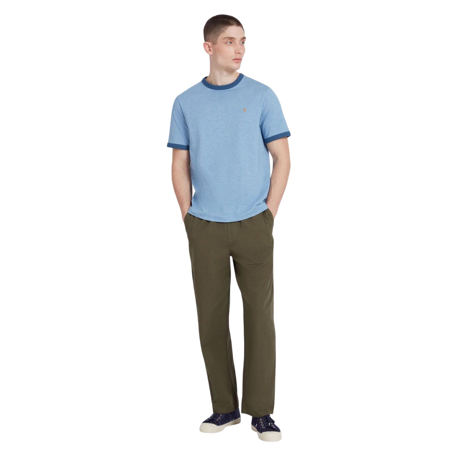Blue - Lifestyle - Farah Mens Groves Ringer T-Shirt