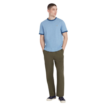 Blue - Lifestyle - Farah Mens Groves Ringer T-Shirt