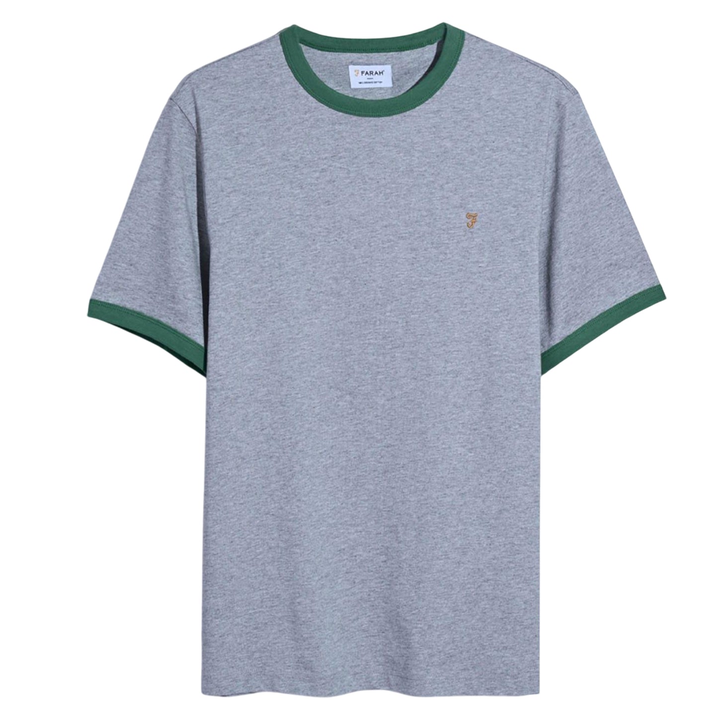 Grey - Front - Farah Mens Groves Ringer T-Shirt