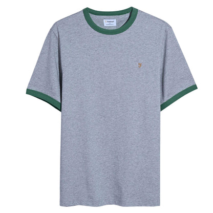 Grey - Front - Farah Mens Groves Ringer T-Shirt