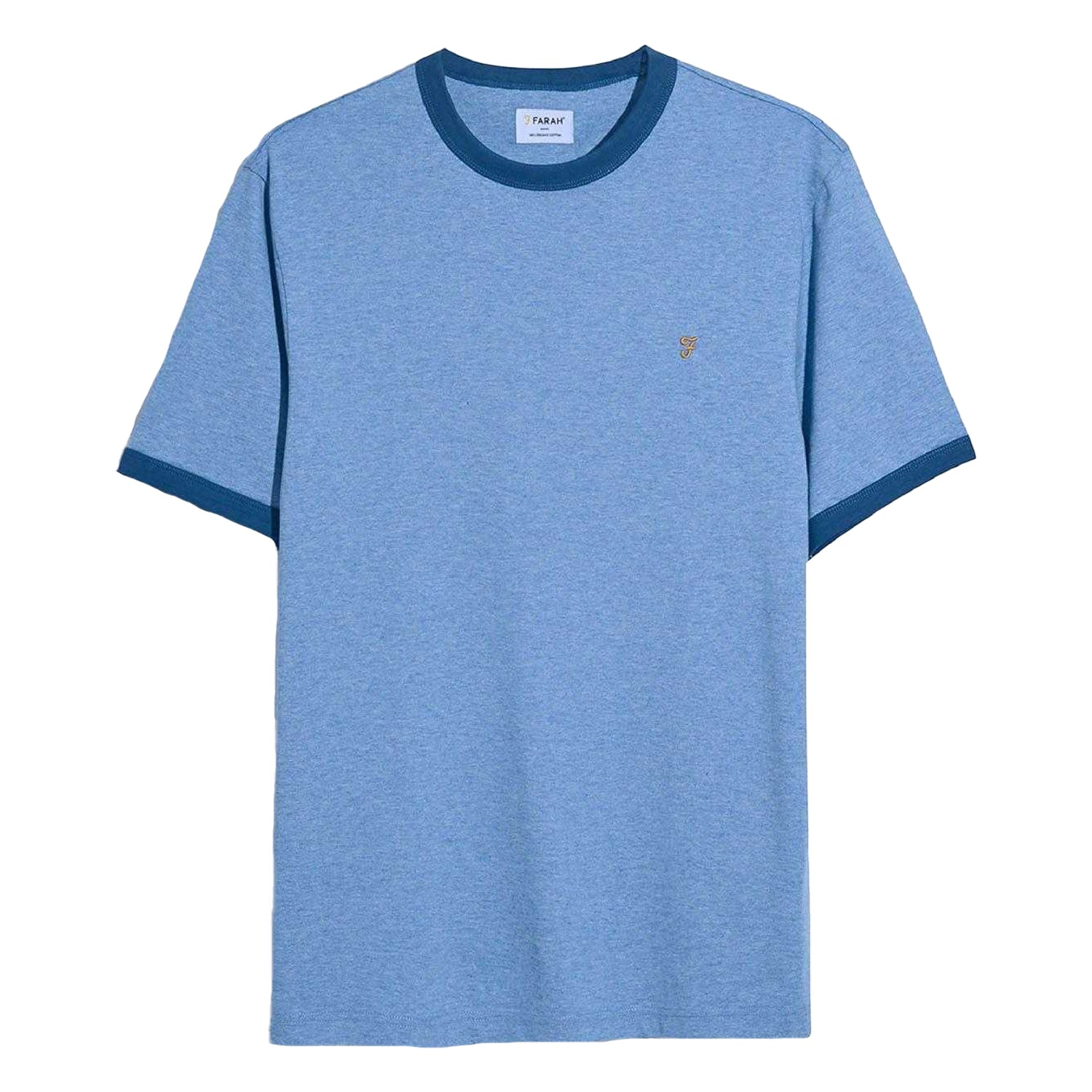 Blue - Front - Farah Mens Groves Ringer T-Shirt