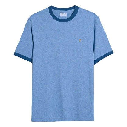 Blue - Front - Farah Mens Groves Ringer T-Shirt