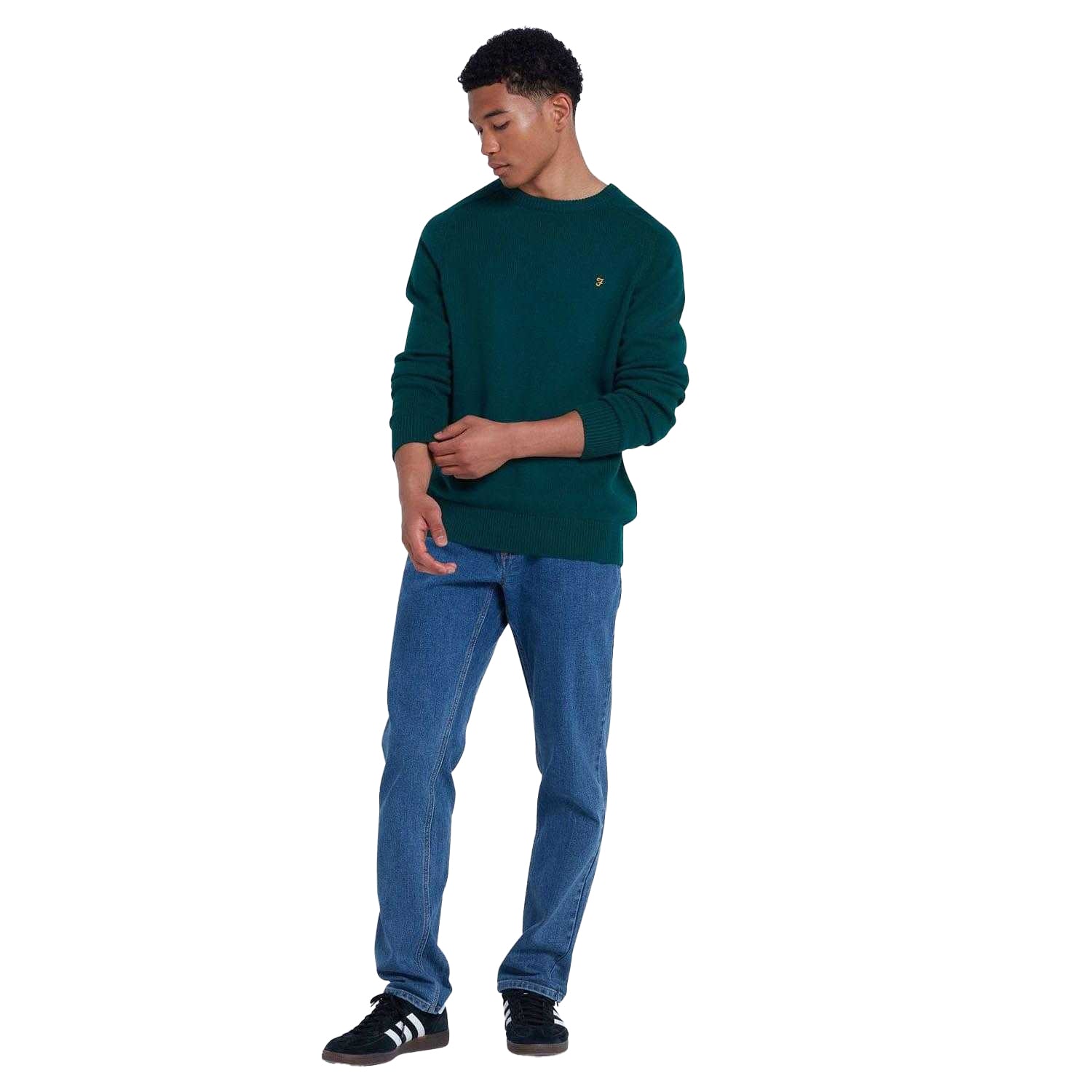 Green - Lifestyle - Farah Mens Kingsbury Crew Neck Sweatshirt