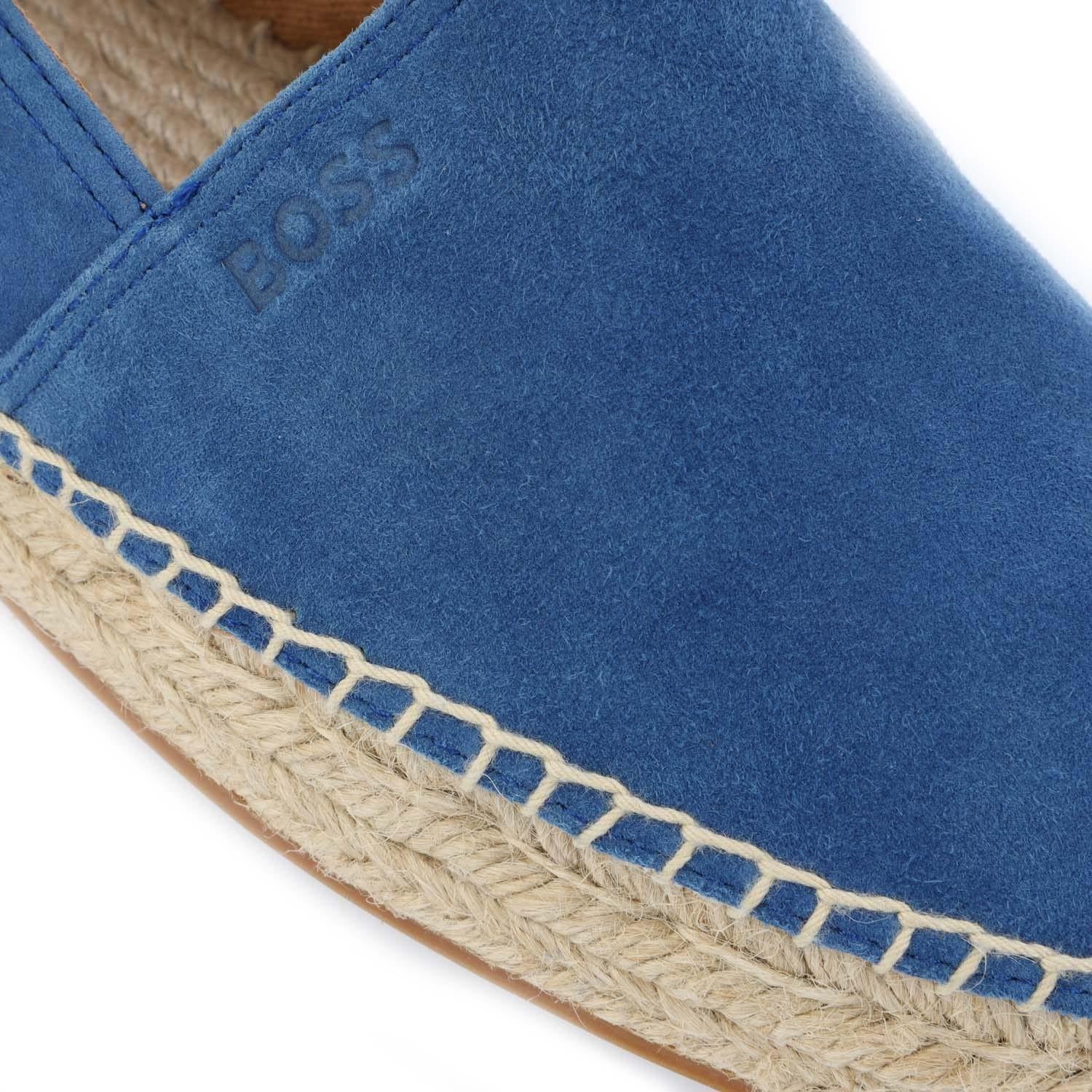 Blue - Pack Shot - Boss Womens-Ladies Madeira Suede Slip-on Shoes