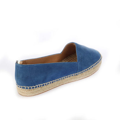 Blue - Side - Boss Womens-Ladies Madeira Suede Slip-on Shoes