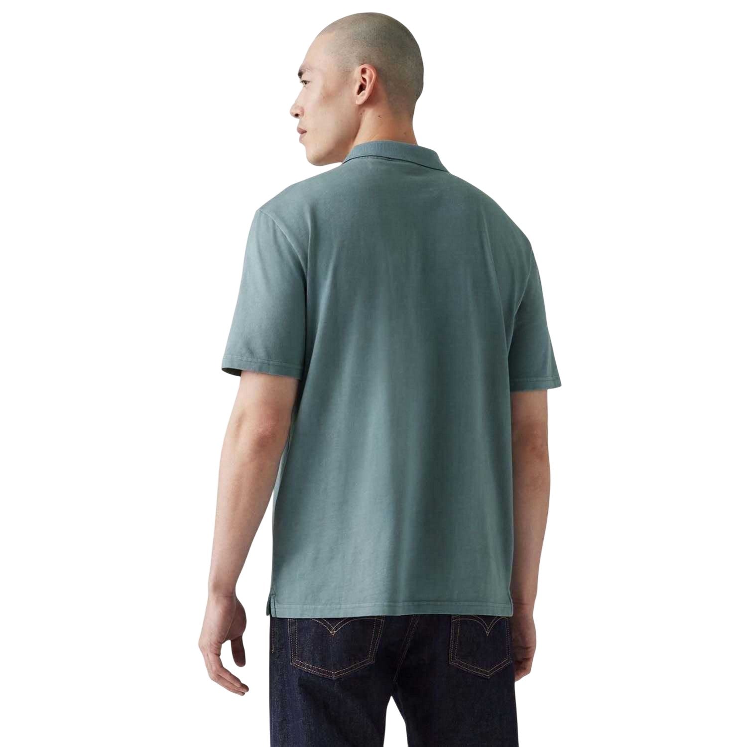 Blue - Back - Levis Mens Authentic Polo Shirt