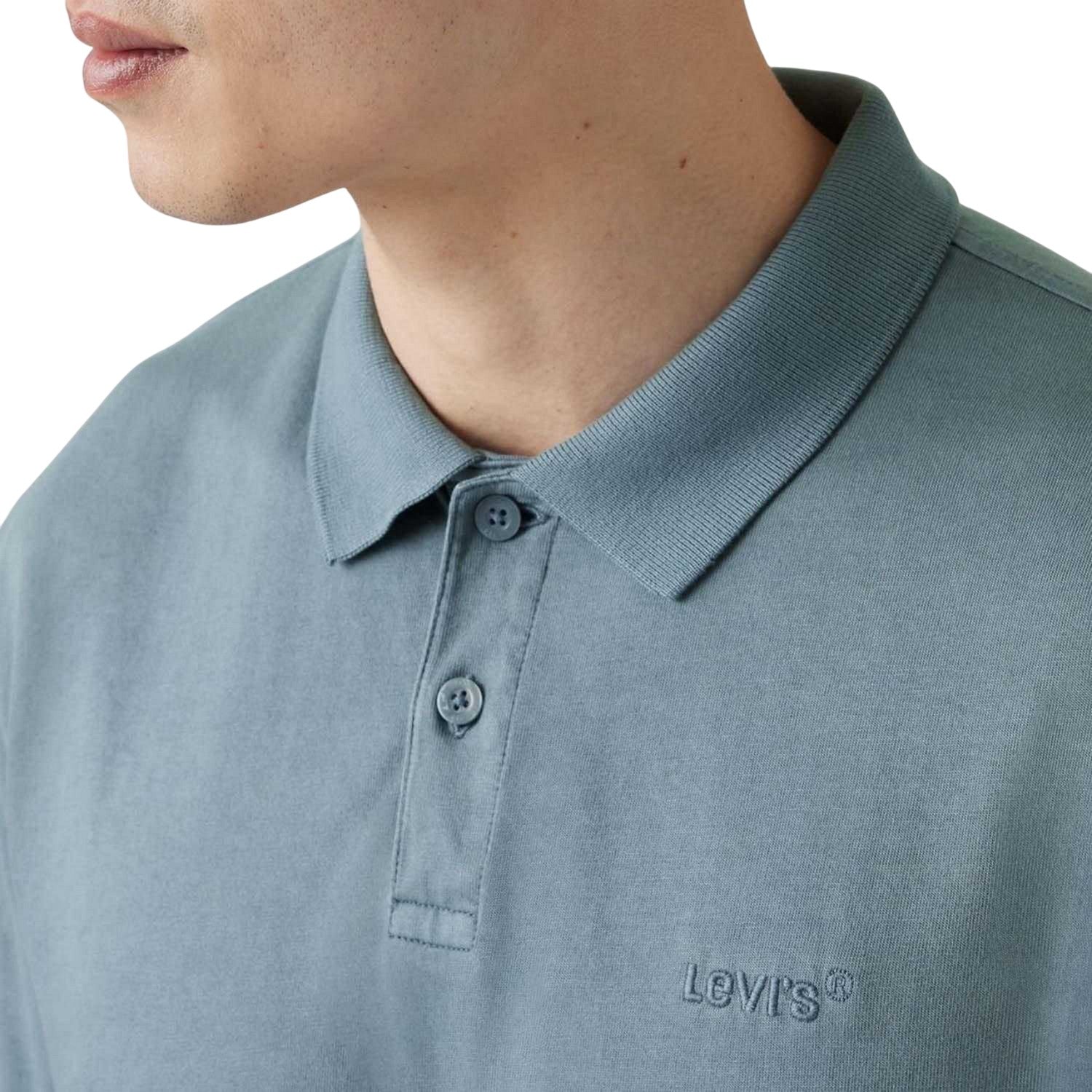 Blue - Side - Levis Mens Authentic Polo Shirt