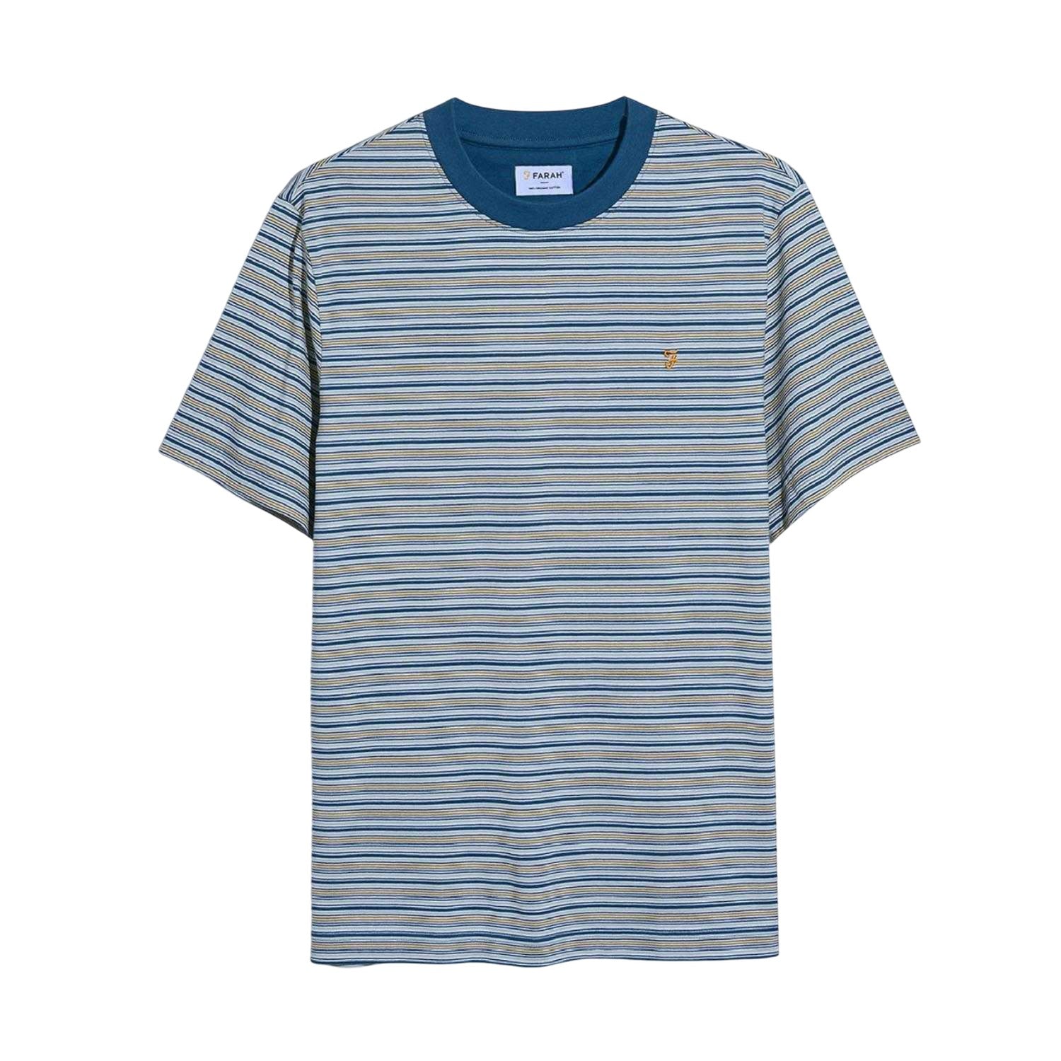 Grey - Front - Farah Mens Danny Striped Short-Sleeved T-Shirt