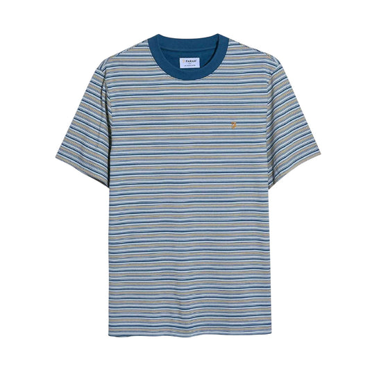 Grey - Front - Farah Mens Danny Striped Short-Sleeved T-Shirt