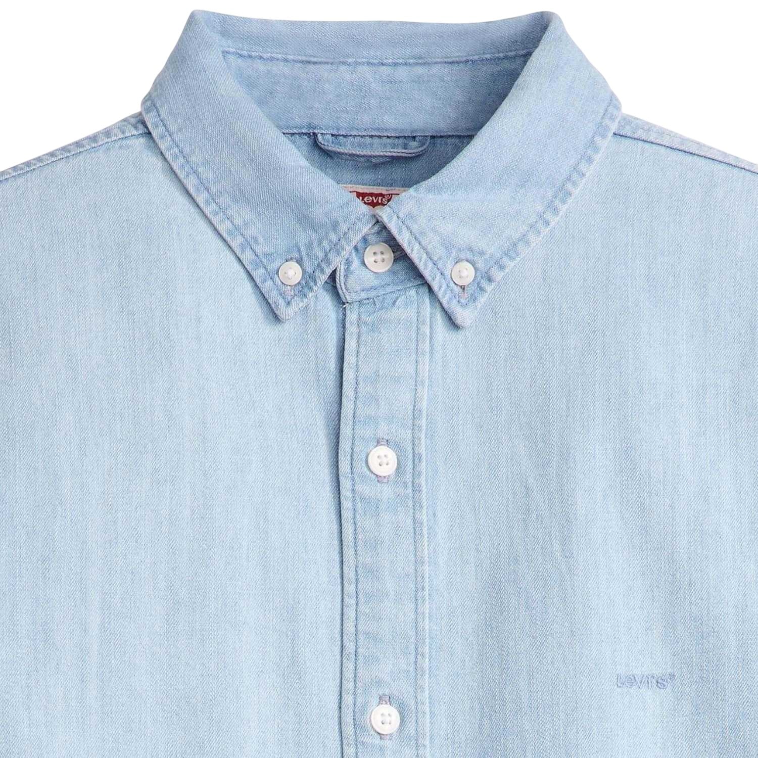 Light Blue - Side - Levis Mens Authentic Button-Down Long-Sleeved Shirt