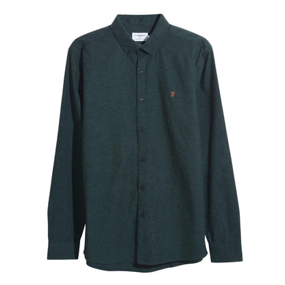 Forest Green - Front - Farah Mens Steen Long-Sleeved Shirt