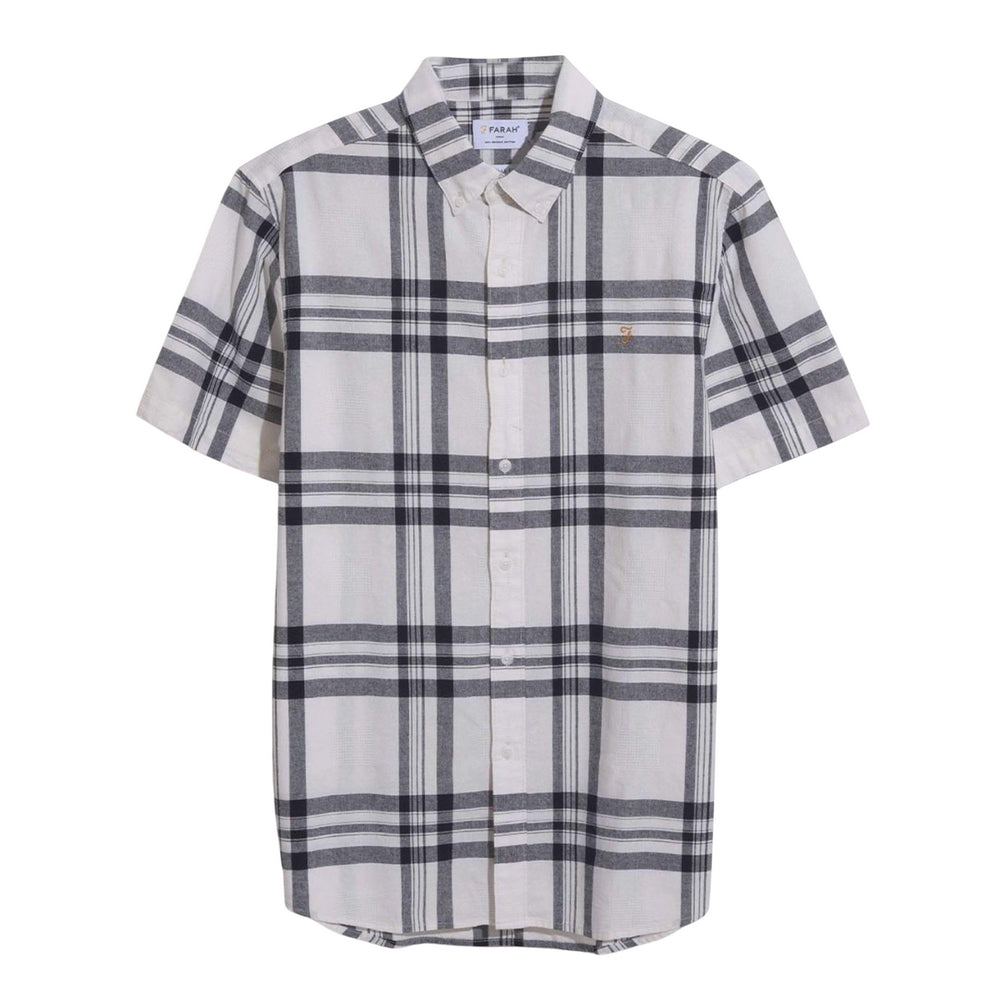 Ecru - Front - Farah Mens Kele Checked Shirt