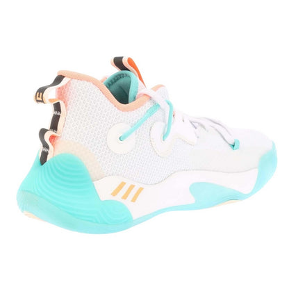 White-Blue-Orange - Back - Adidas Mens Harden Stepback 3 Basketball Shoes