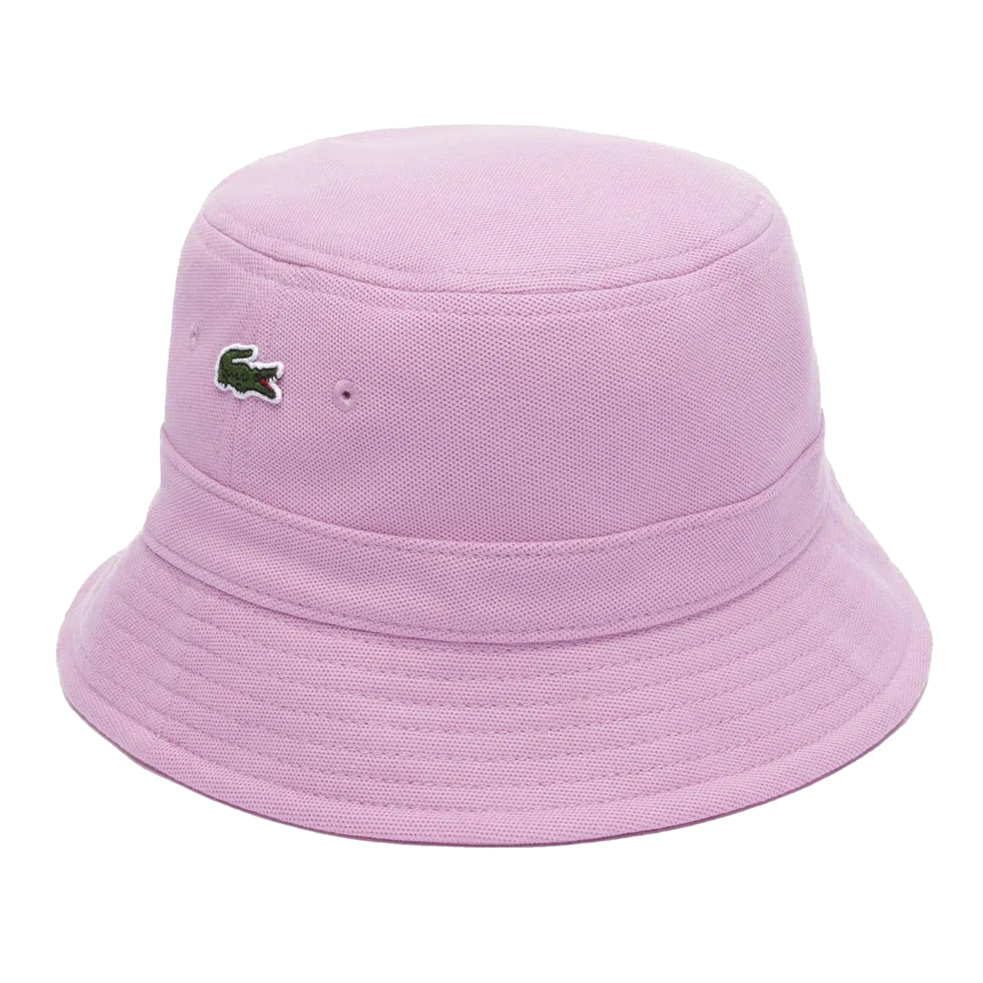 Pink - Side - Lacoste Logo Pique Bucket Hat