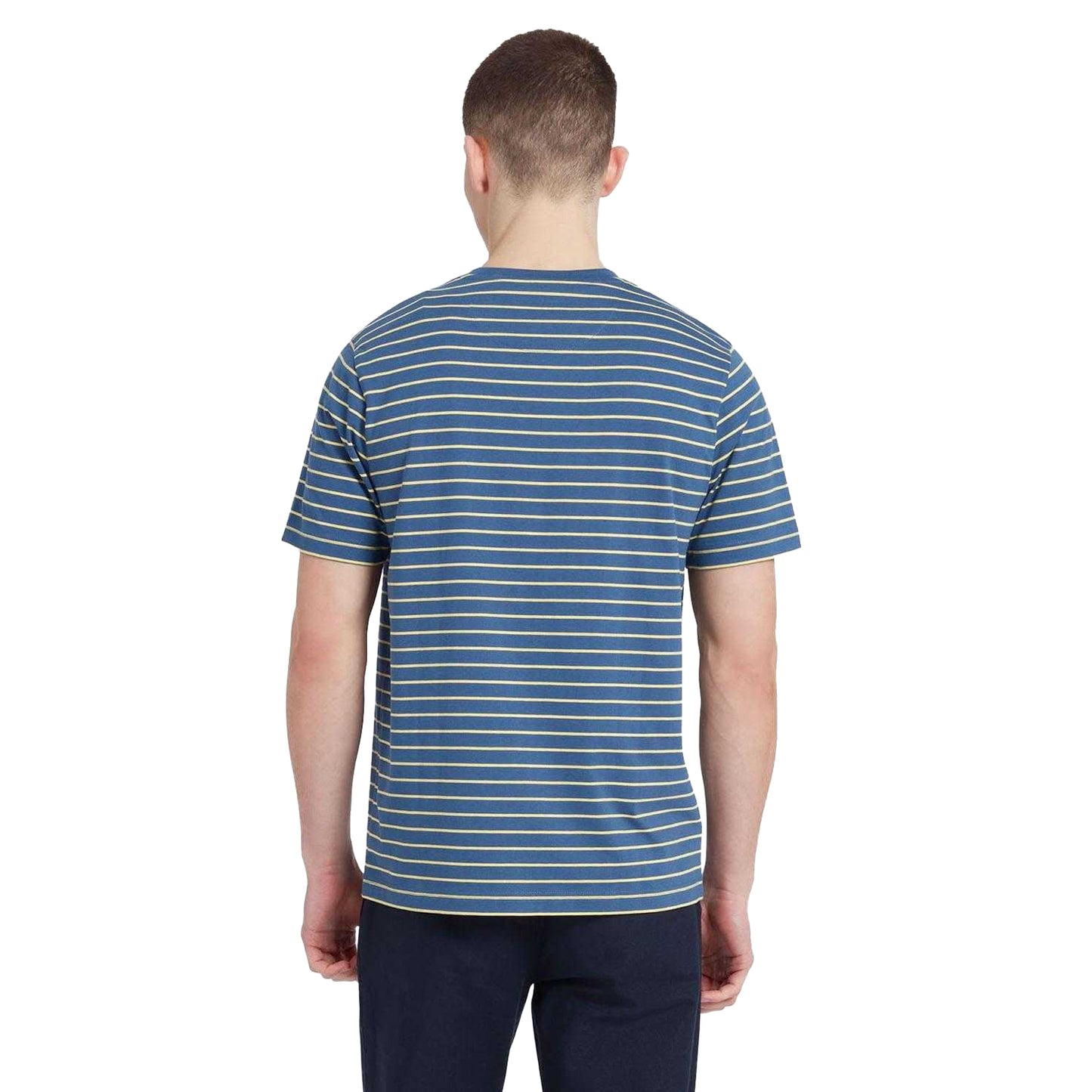 Grey - Back - Farah Mens Oakland Stripe T-Shirt