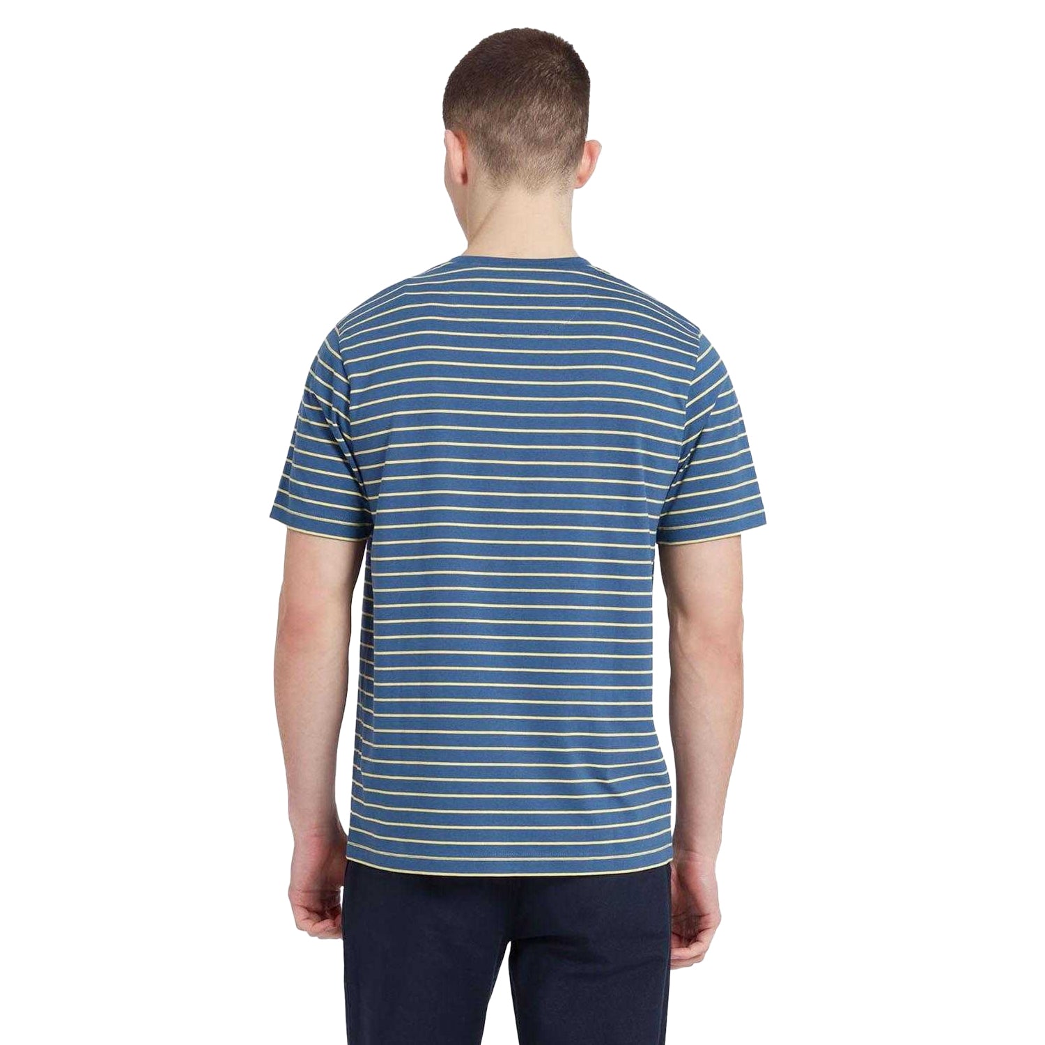 Grey - Back - Farah Mens Oakland Stripe T-Shirt