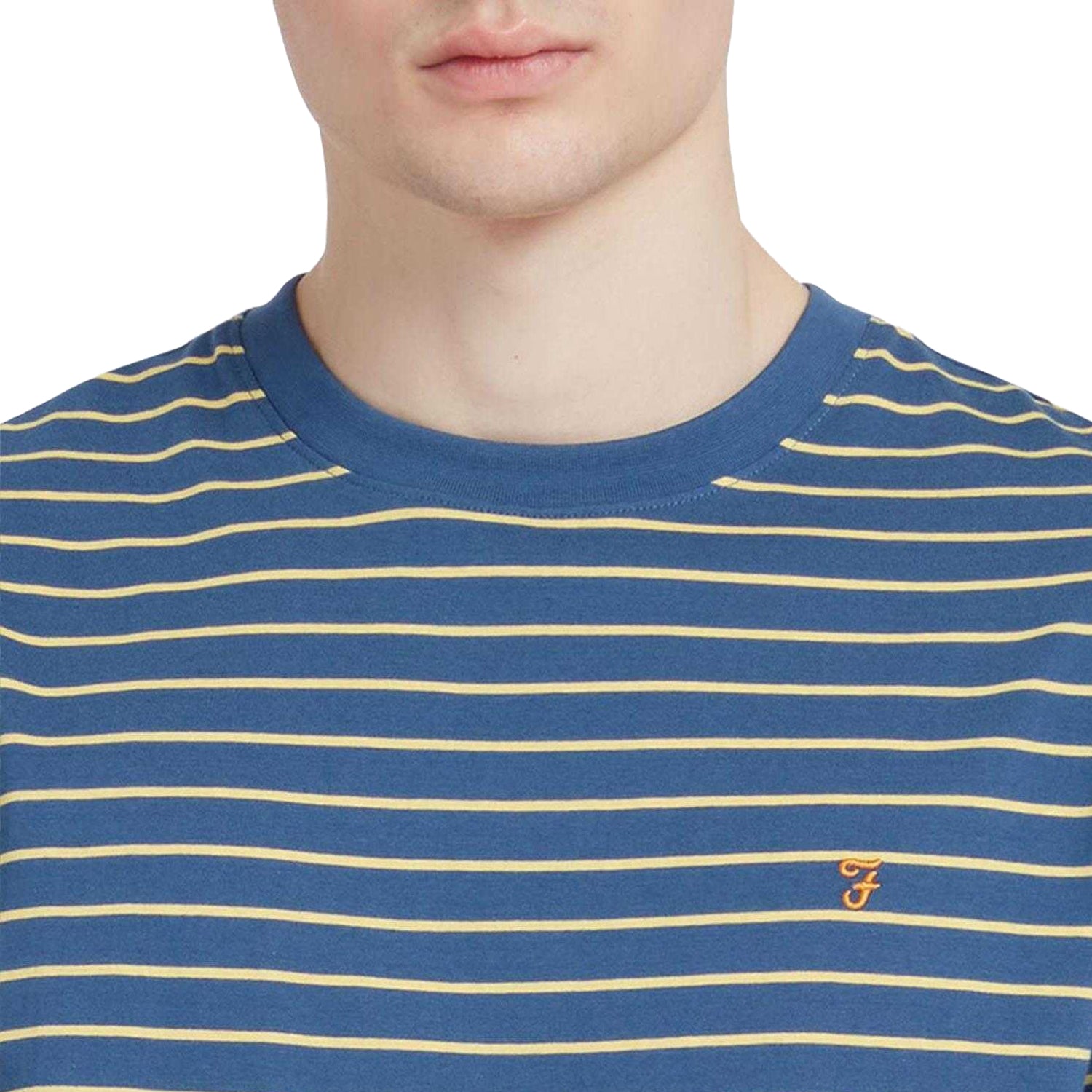 Grey - Lifestyle - Farah Mens Oakland Stripe T-Shirt