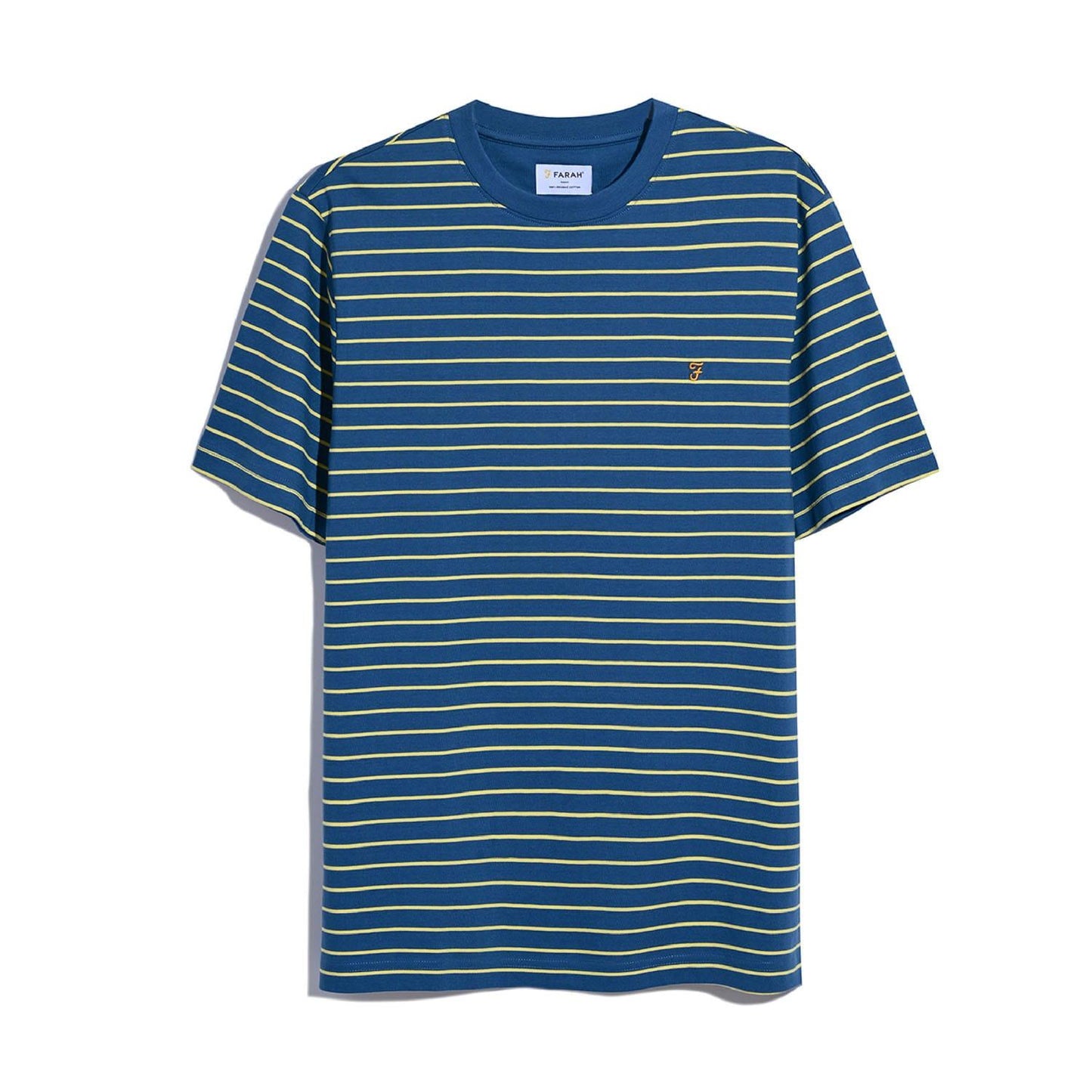 Blue - Front - Farah Mens Oakland Stripe T-Shirt