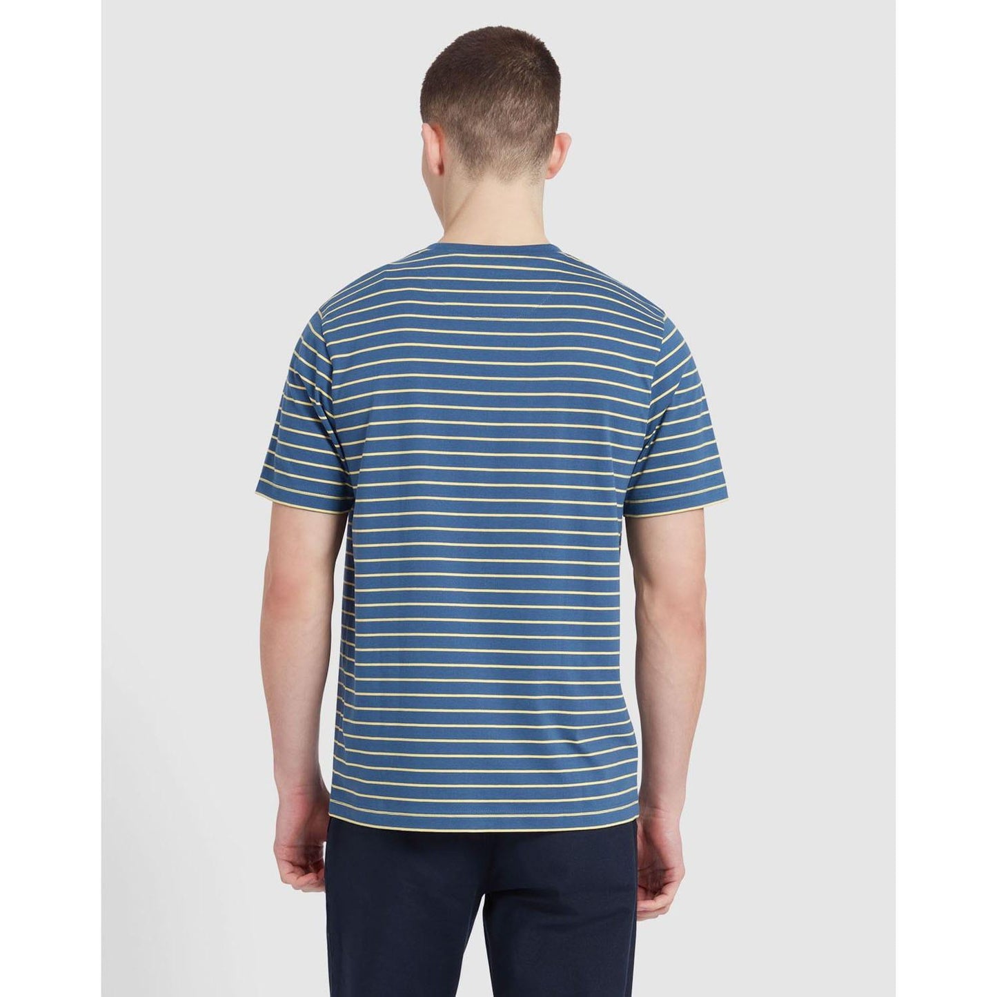 Blue - Back - Farah Mens Oakland Stripe T-Shirt