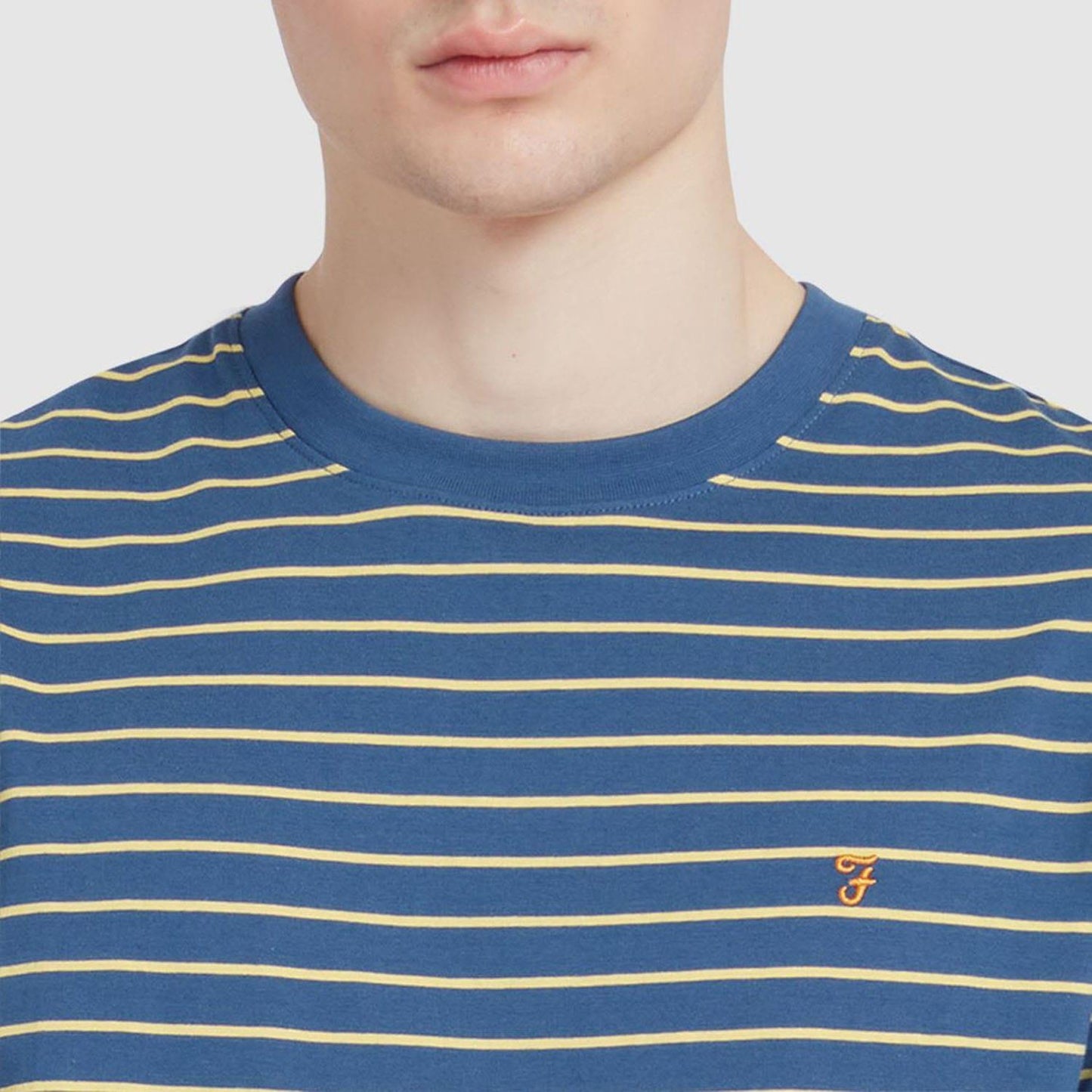Blue - Lifestyle - Farah Mens Oakland Stripe T-Shirt