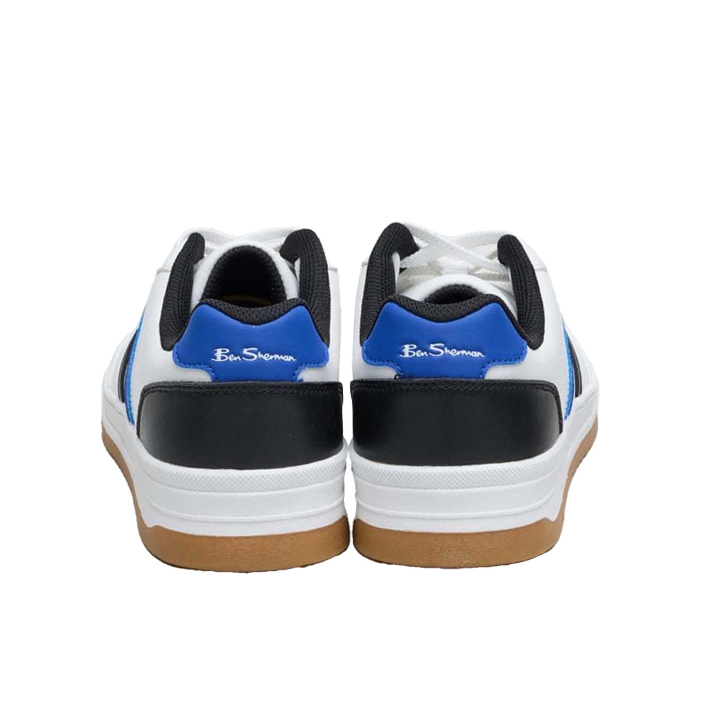 White-Blue - Back - Ben Sherman Mens Curved Trainers