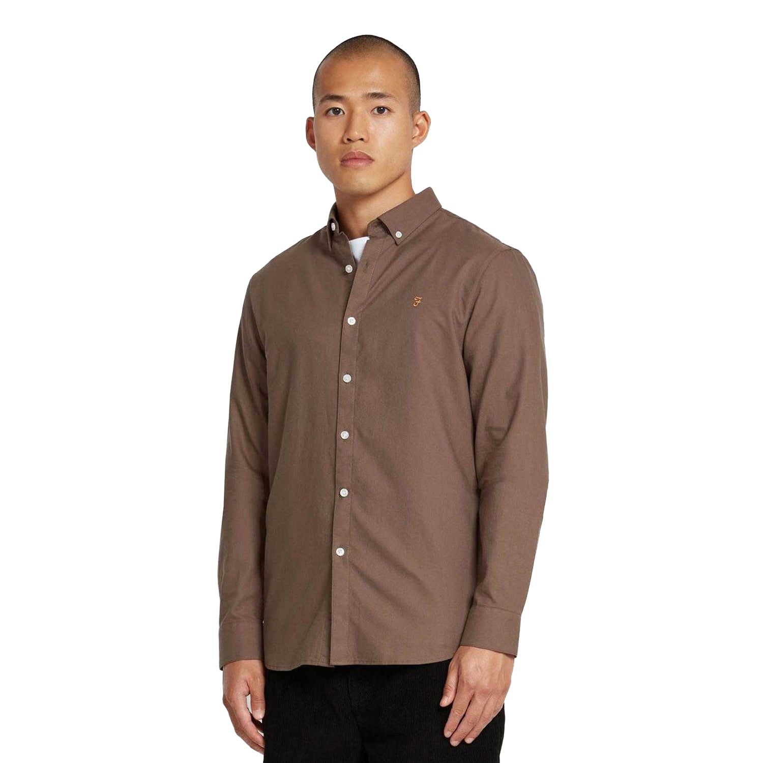 Grey - Front - Farah Mens Brewer Slim Shirt