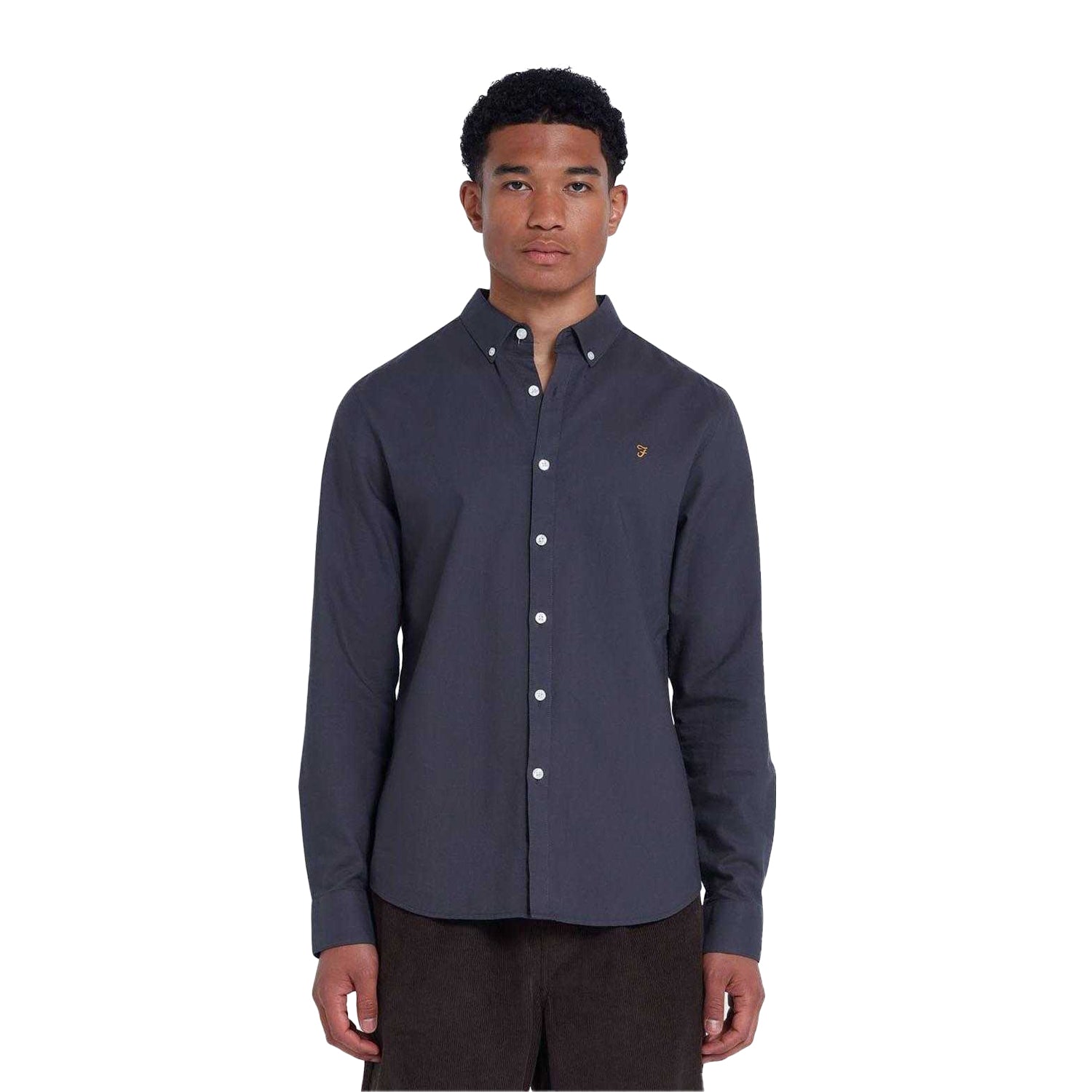 Charcoal - Back - Farah Mens Brewer Slim Shirt