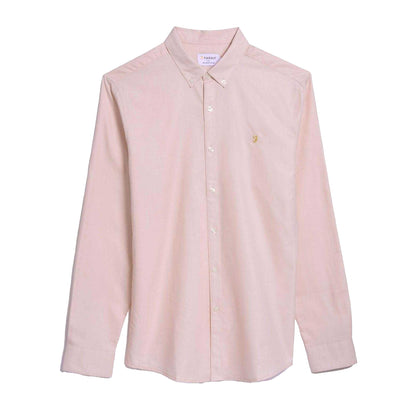 Pink - Front - Farah Mens Brewer Slim Shirt