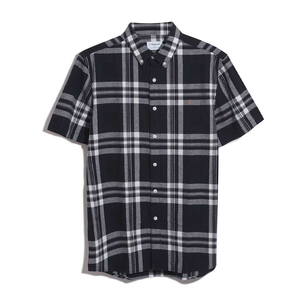 Navy - Front - Farah Mens Kele Bold Check Shirt
