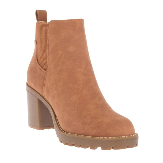 Cognac - Front - Only Womens-Ladies Barbara Block Heel Chelsea Boots