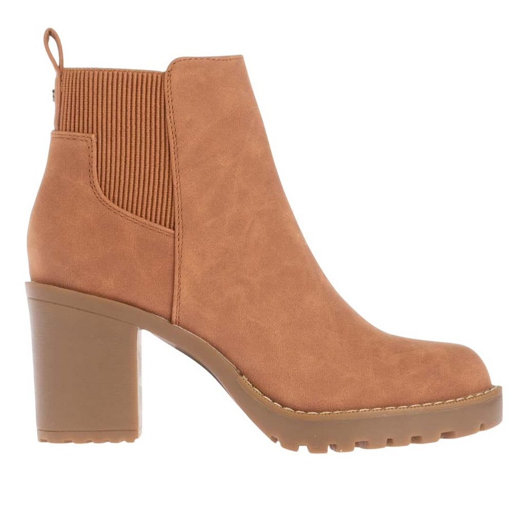 Cognac - Side - Only Womens-Ladies Barbara Block Heel Chelsea Boots