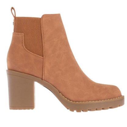 Cognac - Side - Only Womens-Ladies Barbara Block Heel Chelsea Boots