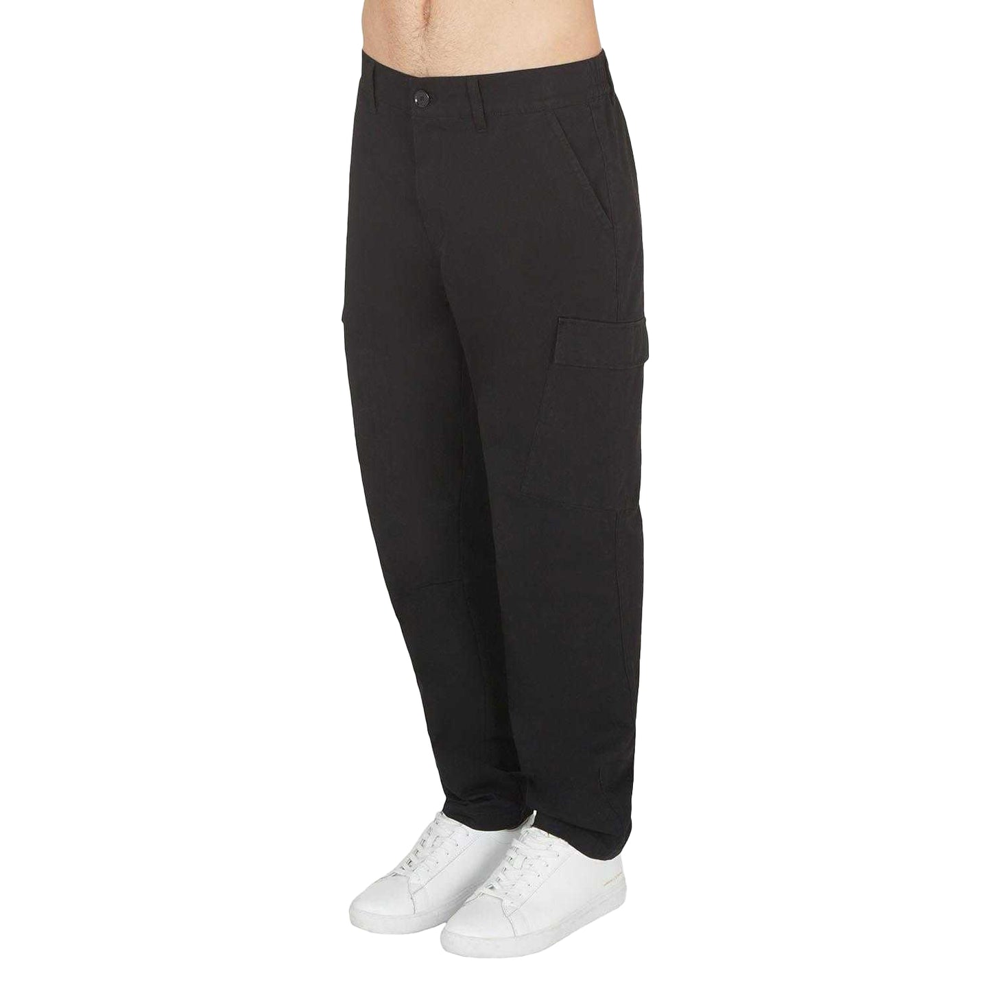 Black - Side - Armani Exchange Mens Cargo Trousers