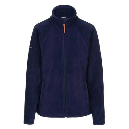 Navy - Front - Trespass Womens-Ladies Trouper Leather Trim Full Zip Fleece Jacket