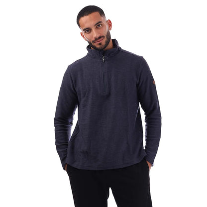 Navy - Front - Trespass Mens Taddingly Half Zip Fleece Top