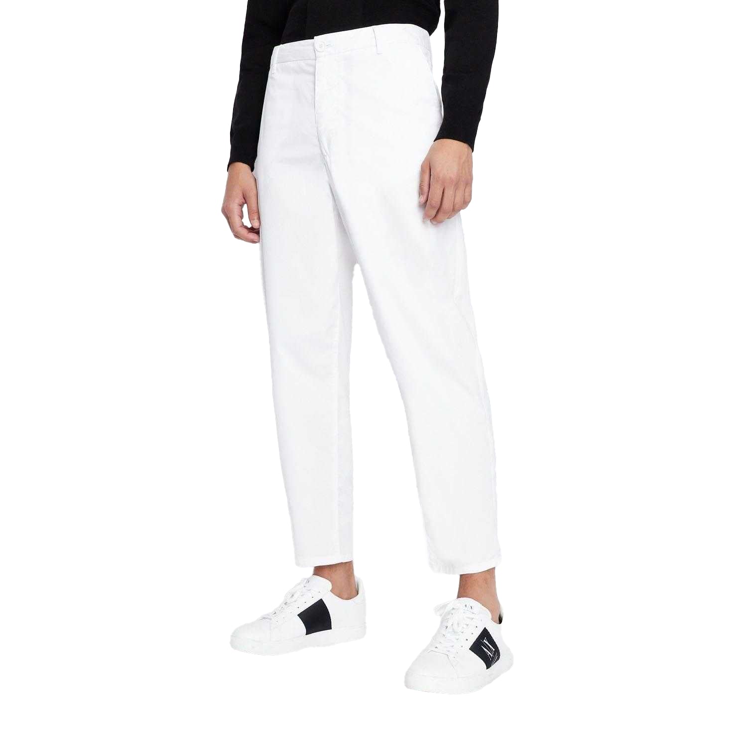 White - Side - Armani Exchange Mens Plain Trousers