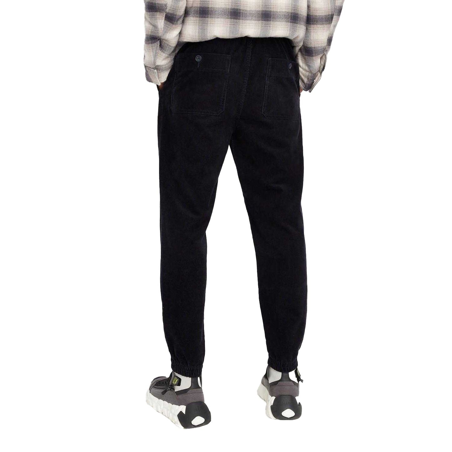 Navy - Side - Armani Exchange Mens Cuffed Ankle Trousers