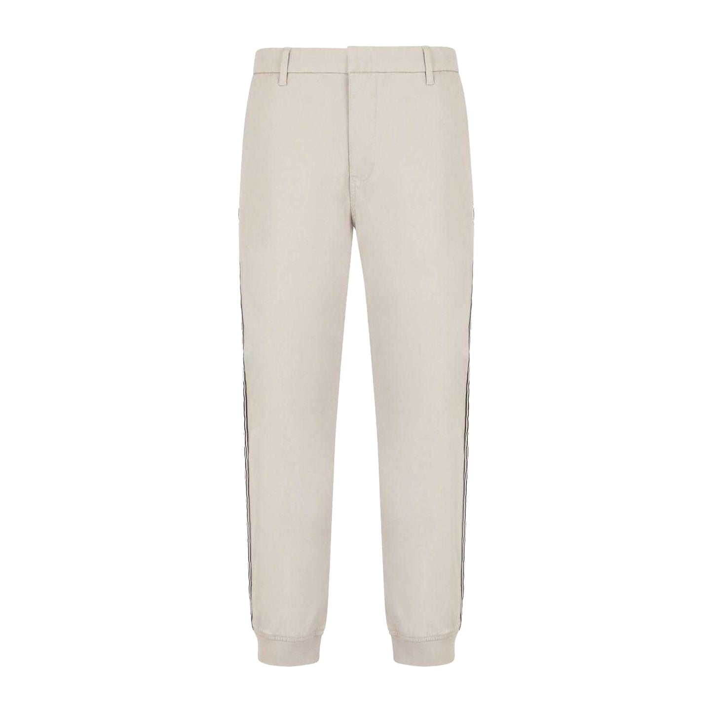 Beige - Front - Armani Exchange Mens Cuffed Ankle Trousers